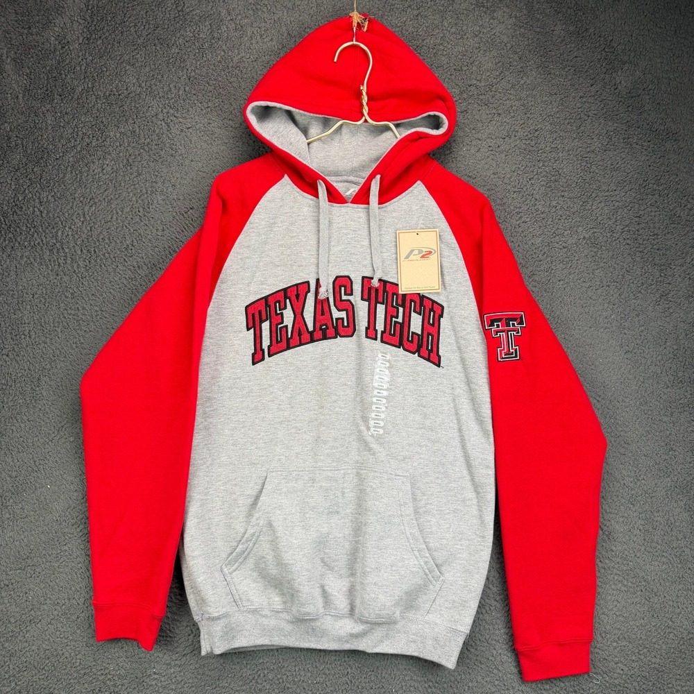 Pro Player Texas Tech Red Raiders Hoodie Mens Small Grey Red 2MM0021 NWT